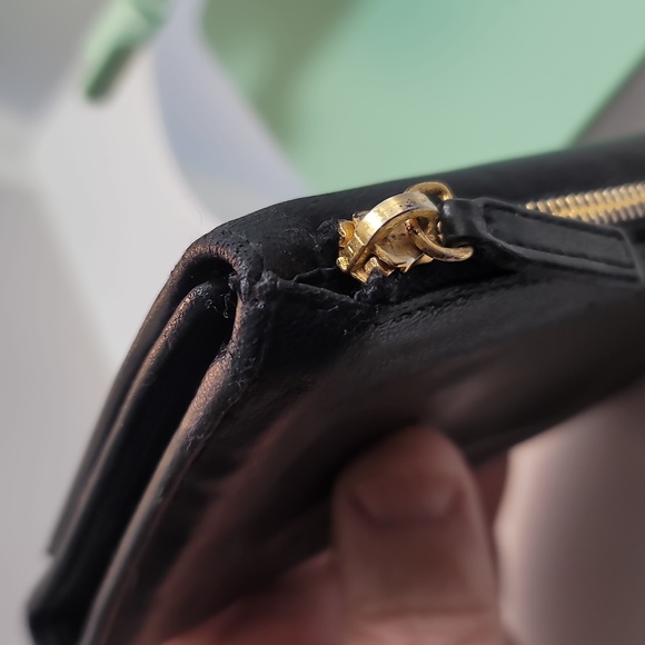 AUTHENTIC MIU MIU TRI-FOLD BLACK LEATHER LONG WALLET GOOD USED CONDITION - Picture 8 of 16